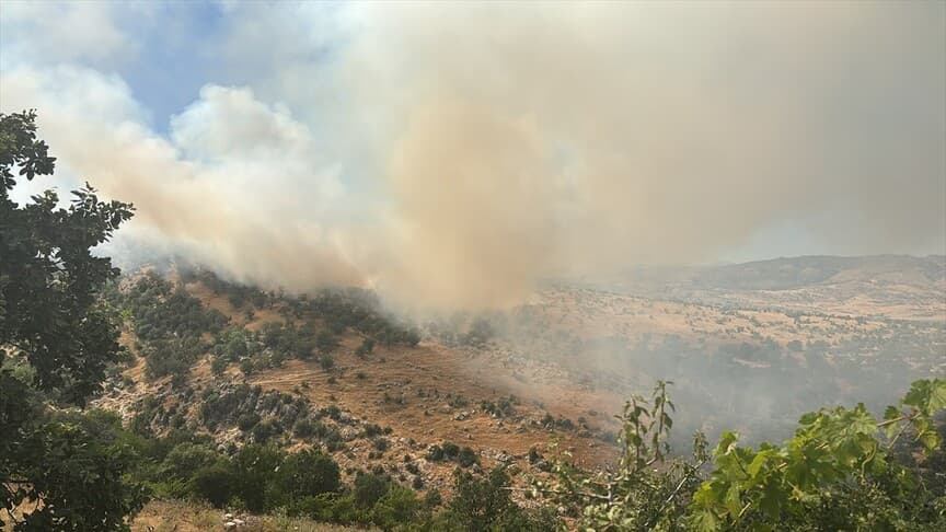 Diyarbakır'da Orman Yangınına Müdahale Çalışmaları Sürüyor