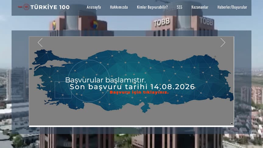 "Türkiye 100" Programına Başvurular Başladı