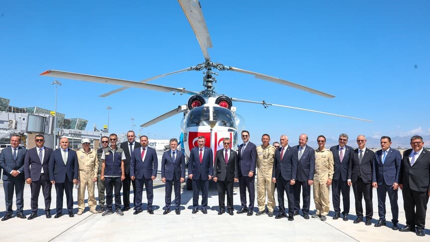 Türkiye'nin Yangın Söndürme Helikopteri KKTC'ye Teslim Edildi