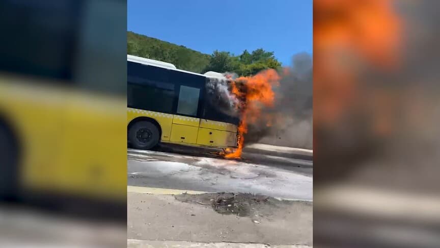 Ataşehir'de İETT Otobüsünde Yangın Kontrol Altına Alındı