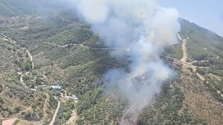 İzmir ve Kütahya'daki Orman Yangınlarına Müdahale Sürüyor