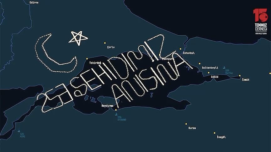 15 Temmuz Şehitleri İçin Göğe Mesaj Yazıldı