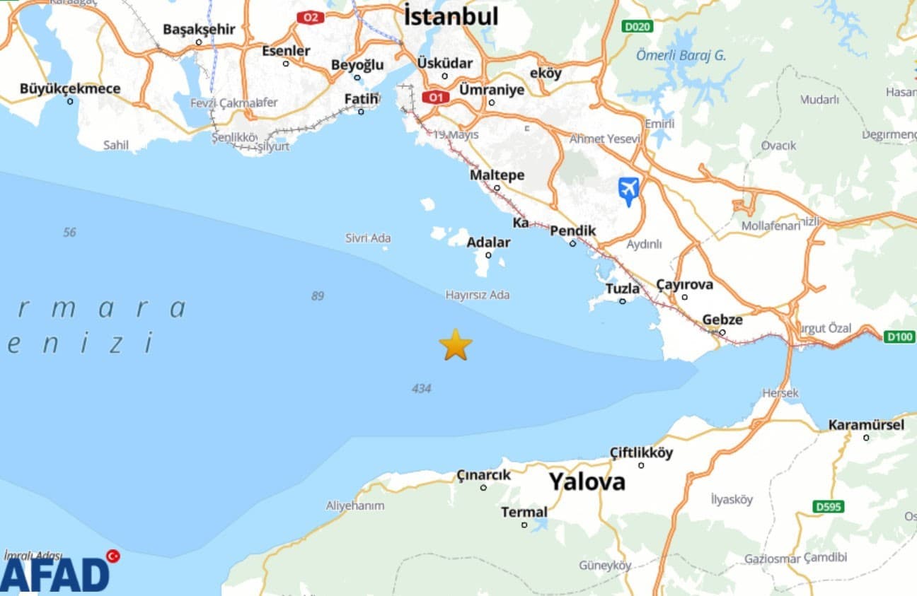 Adalar'da 3.2 Büyüklüğünde Deprem Kaydedildi