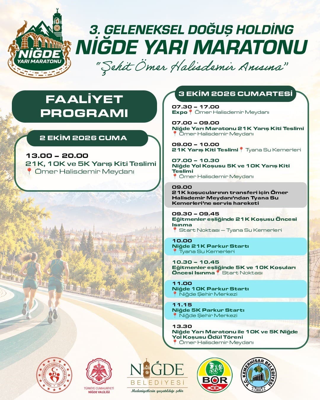 Sporcular Tarihi Parkurlarda Buluşuyor: Doğuş Holding Niğde Yarı Maratonu Detayları