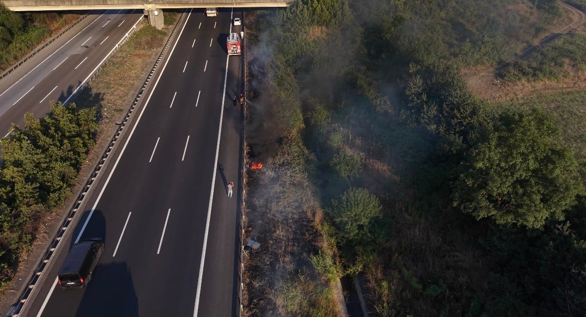 Otoyolda İzmarit Yangını: Düzce'de Alevler Kontrol Altına Alındı