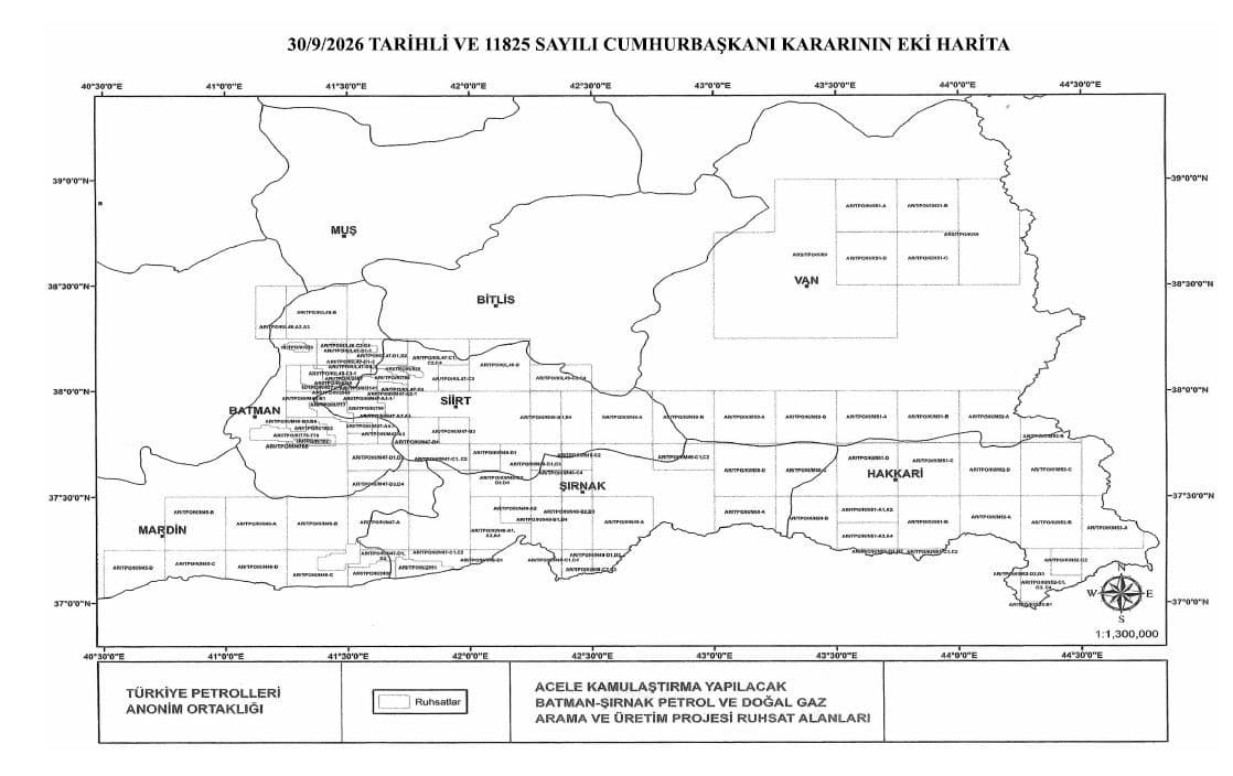 Şırnak'ta Petrol ve Doğal Gaz Projesi İçin Kritik Kamulaştırma Kararı Resmi Gazete'de Yayımlandı
