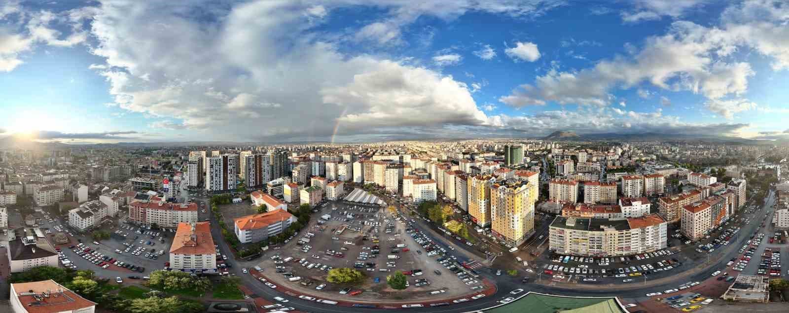 Kayseri'de Yağmur Sonrası Gökkuşağı Oluştu