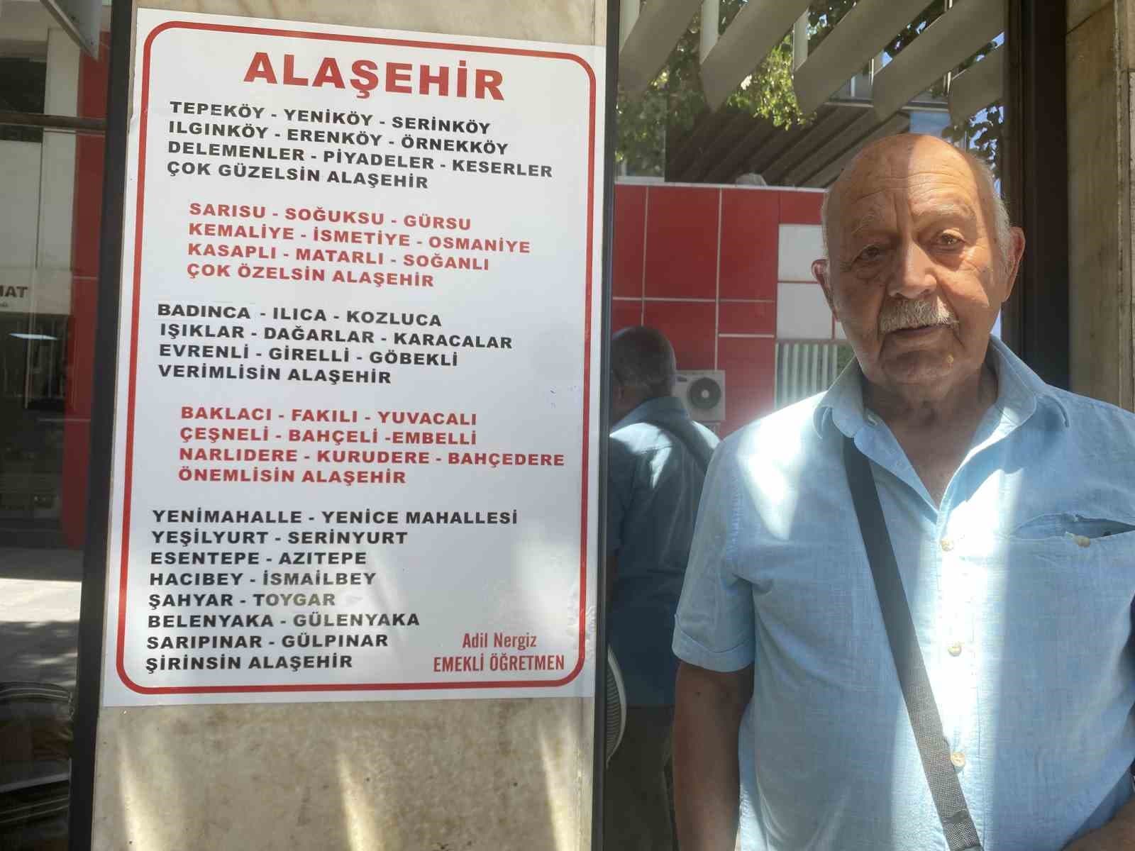 Emekli Öğretmen Alaşehir’in 51 Mahallesini Şiirle Anlattı