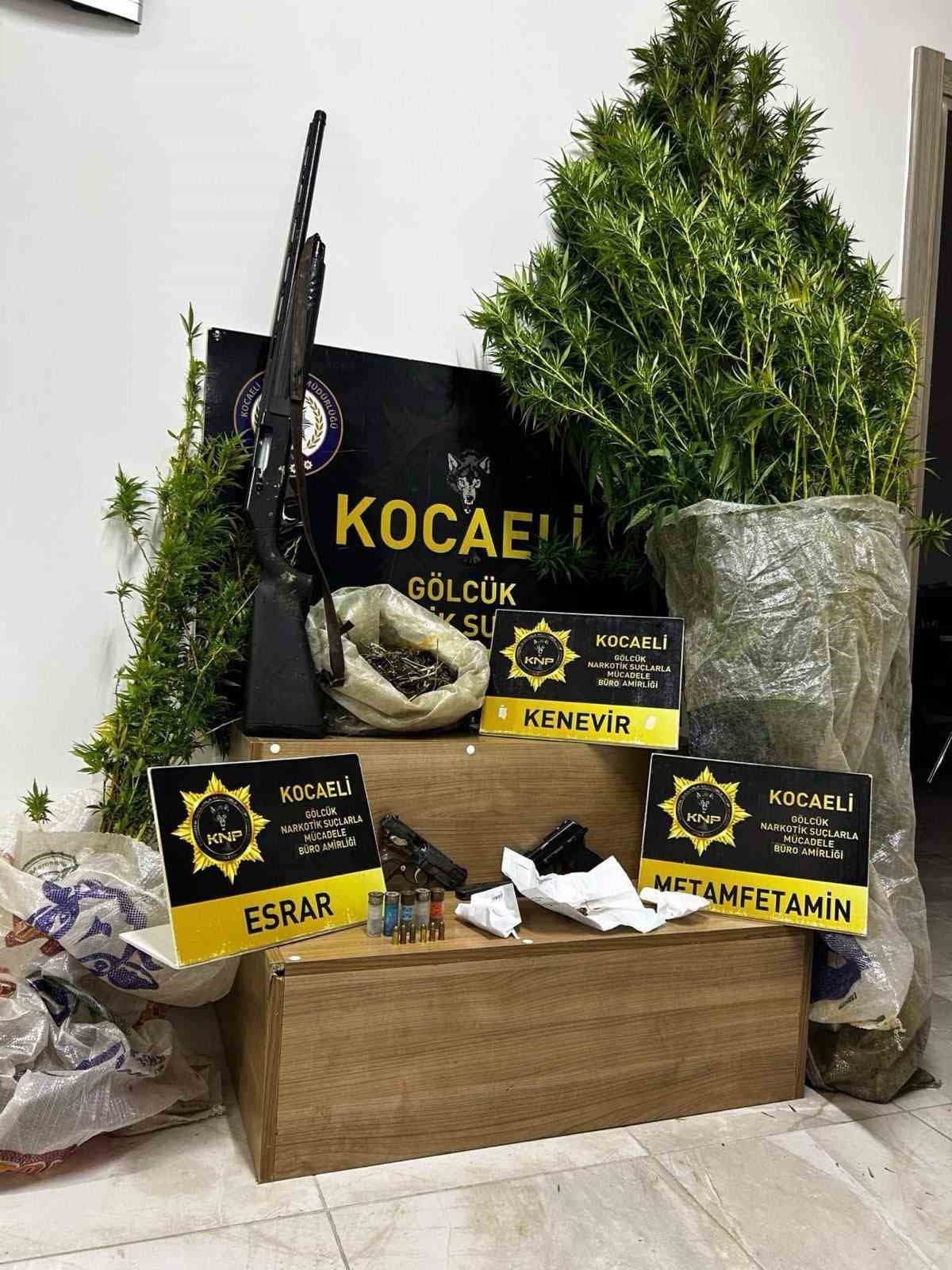 Kocaeli'de Uyuşturucu Operasyonu: Esrar, Metamfetamin ve Silah Ele Geçirildi