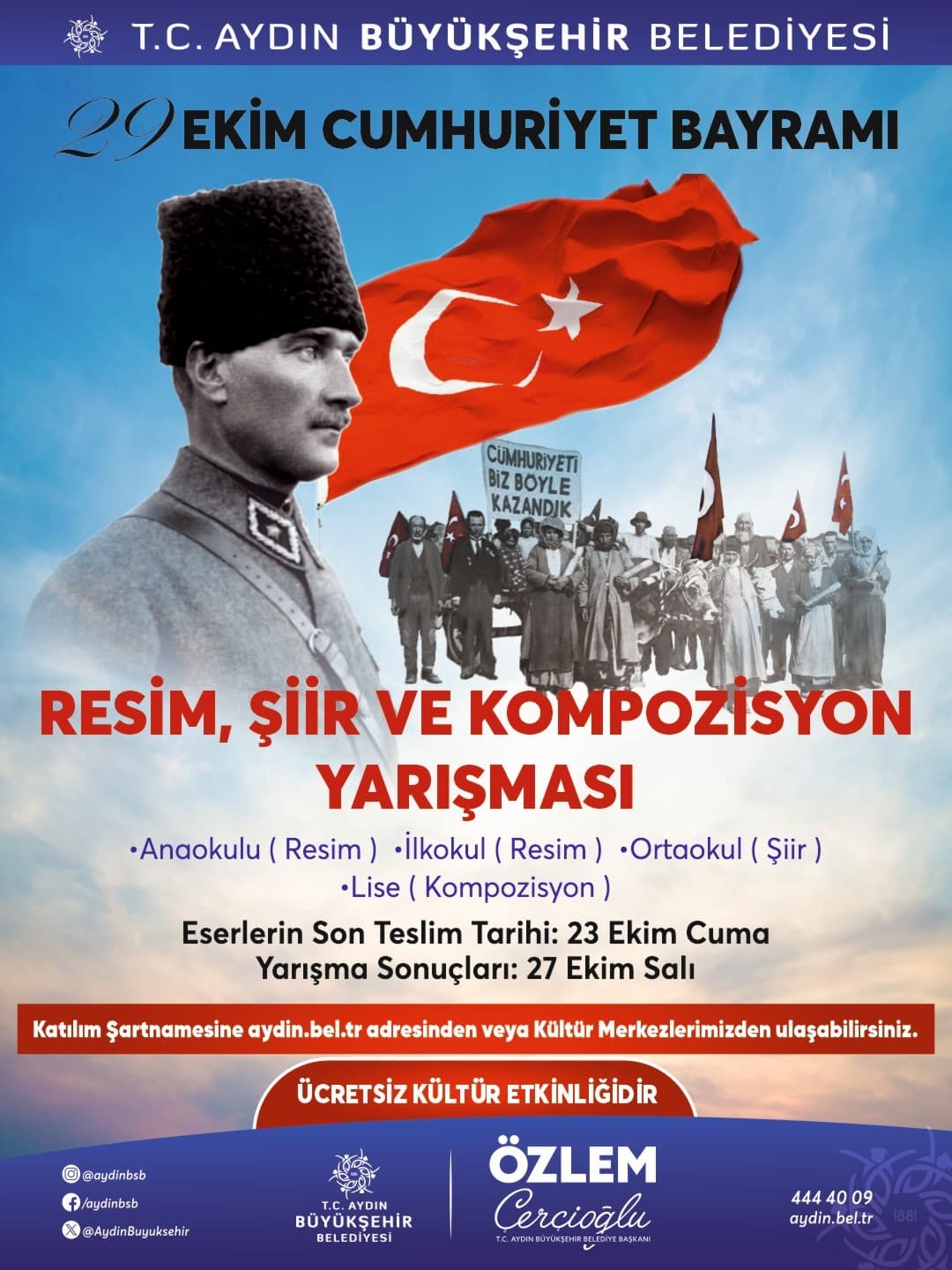 Aydın'da Cumhuriyet Temalı Sanat Yarışması Düzenleniyor