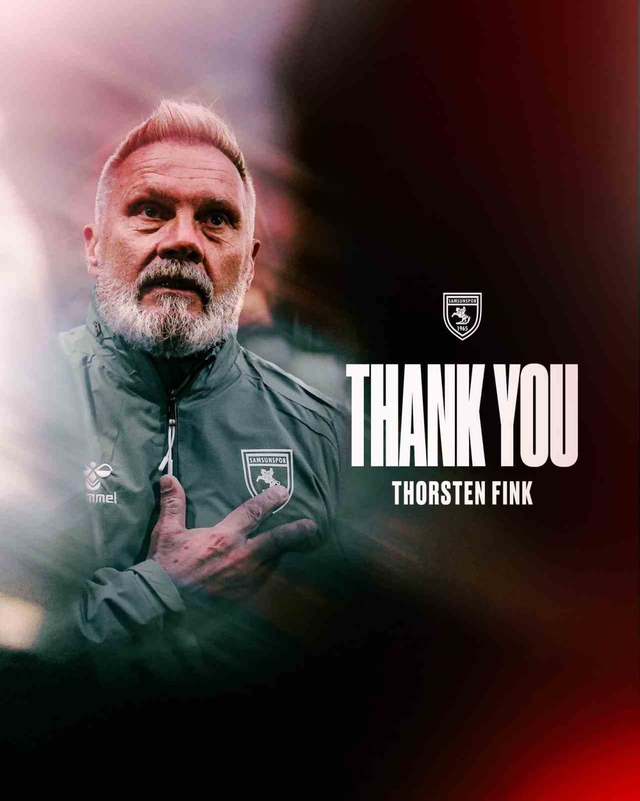 Samsunspor, Teknik Direktör Thorsten Fink'e Veda Açıklaması Yaptı