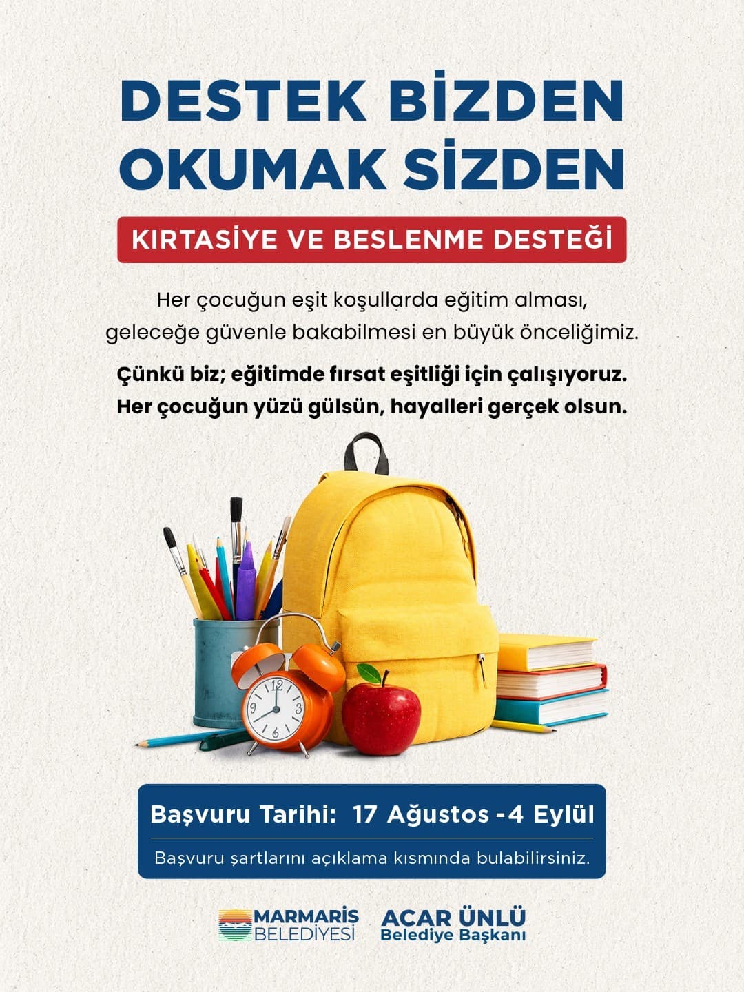 Marmaris Belediyesi Öğrencilere Eğitim Desteği Sağlamaya Devam Ediyor