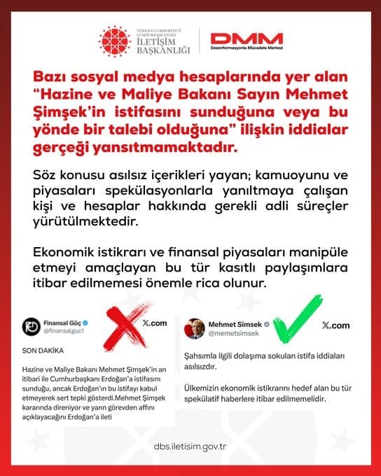 DMM, Bakan Şimşek İstifa İddialarını Reddetti