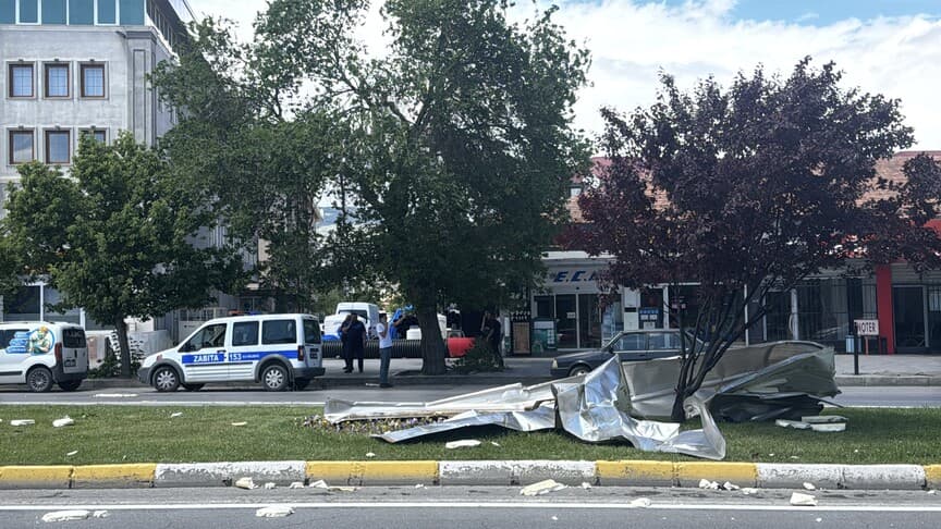 Erzincan'da Şiddetli Rüzgar Çatıları Uçurdu, Ağaçları Devirdi