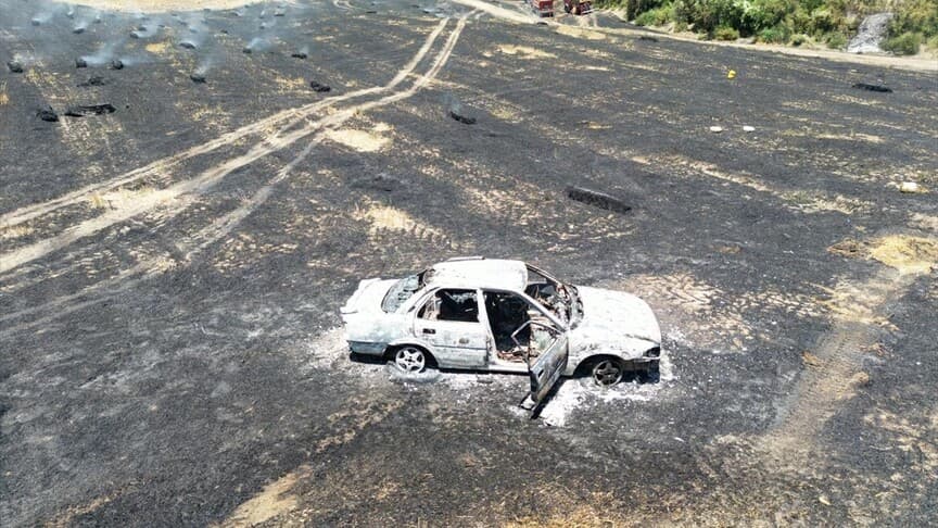Adana'da Park Halindeki Araçta Çıkan Yangın Ormana Yayıldı