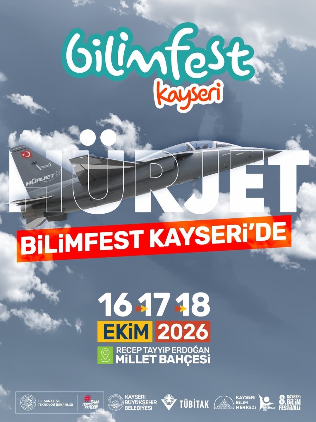 Hürjet ve Türk Yıldızları, 8. Bilimfest Kayseri'de Gökyüzü Etkinliklerine Ev Sahipliği Yapacak